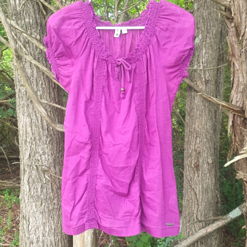 Size Medium Purple/Pink Lace Blouse